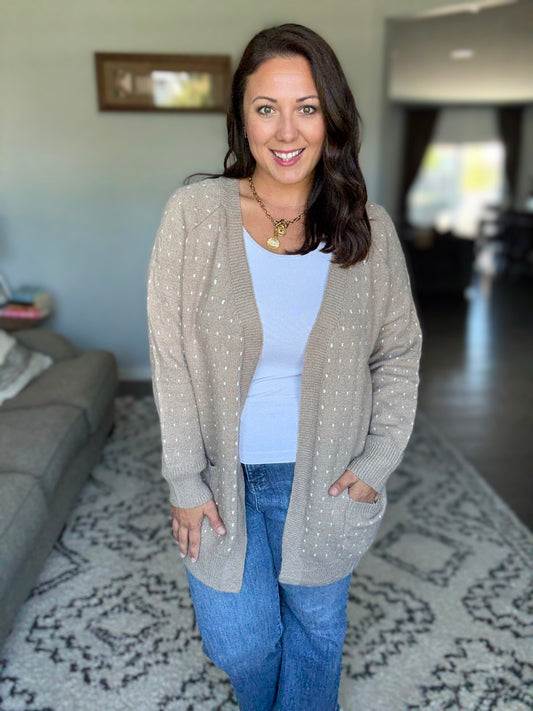 Michelle Mae Dalilah Dot Cardigan - Tan