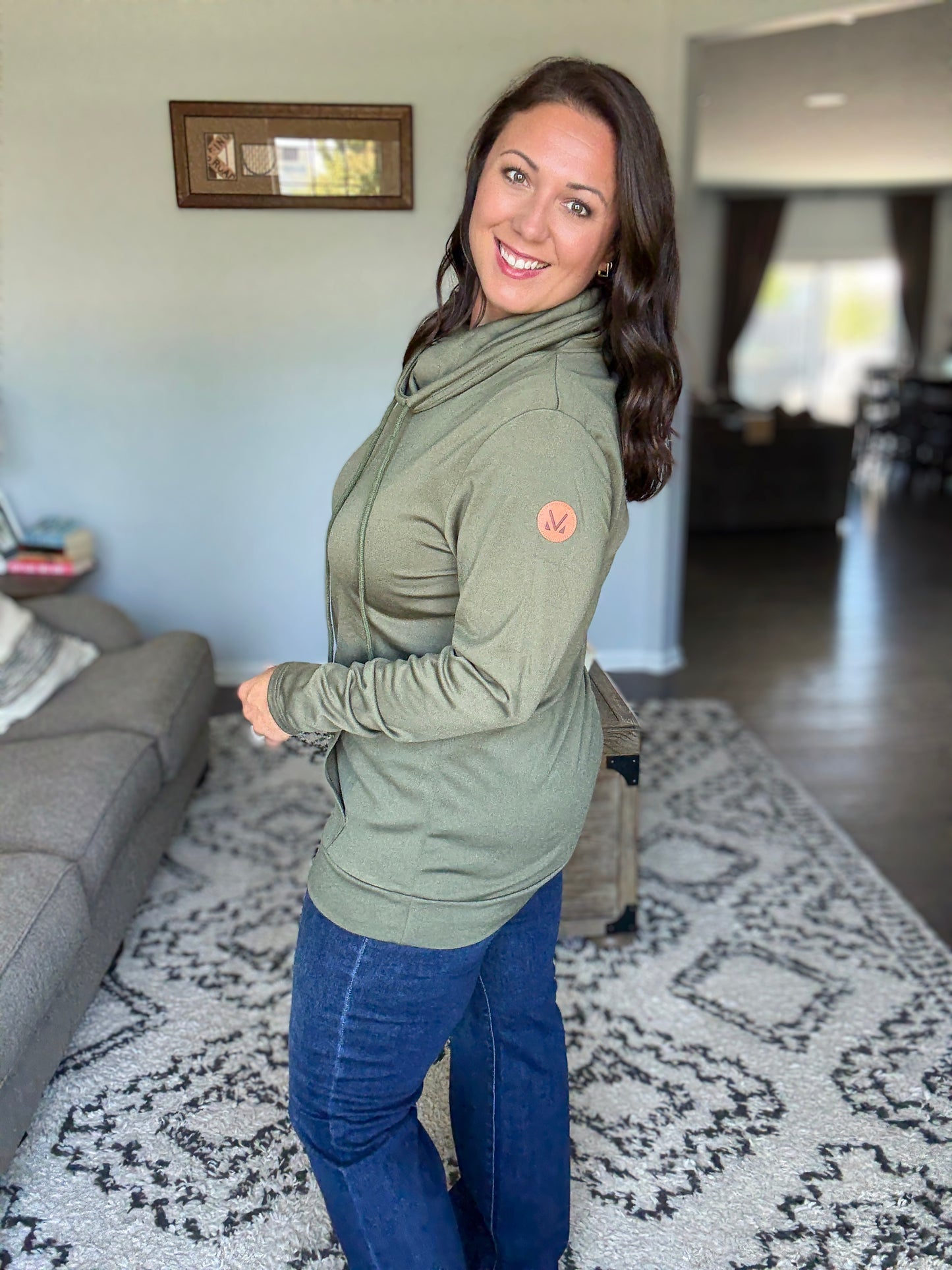 Michelle Mae Cloud Funnel Neck - Olive