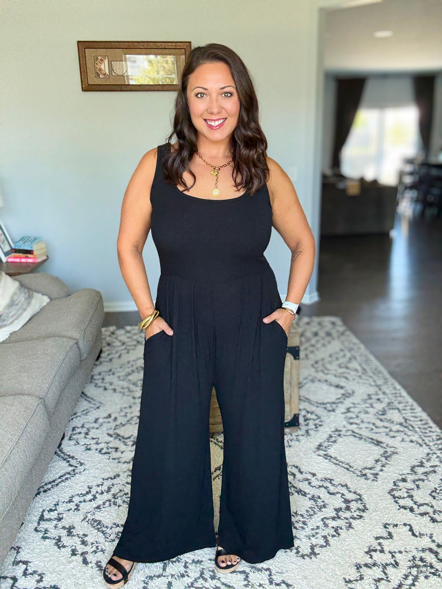 Michelle Mae Paige Jumpsuit  - Black