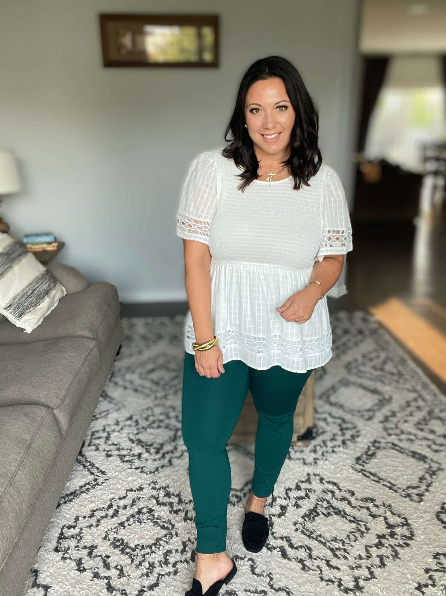 Magic Ankle Crop Skinny Pants in Hunter Green