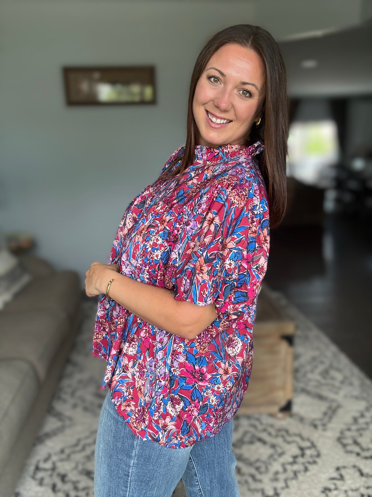 Blooming Beautifully Floral Puff Sleeve Top