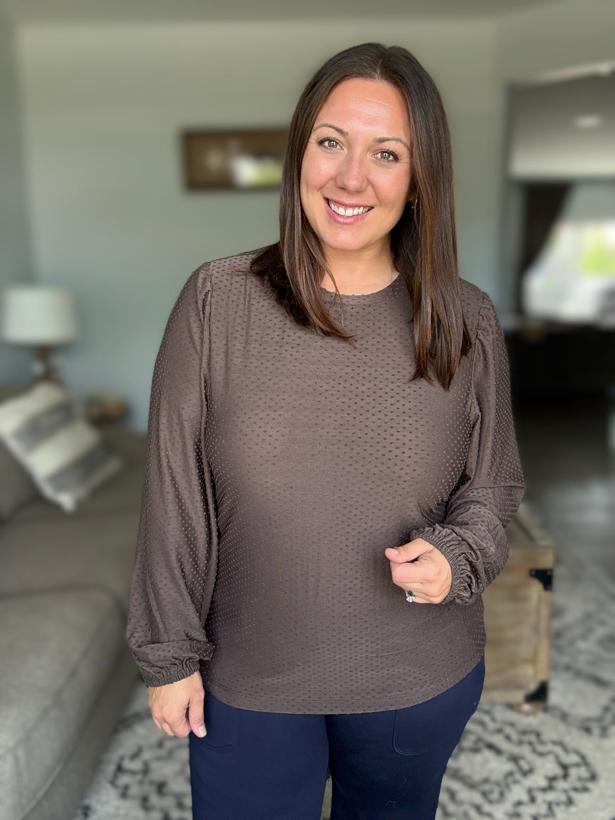 Michelle Mae Miranda Dot Top - Brown