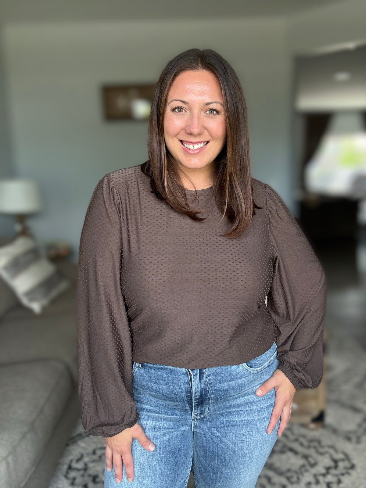 Michelle Mae Miranda Dot Top - Brown