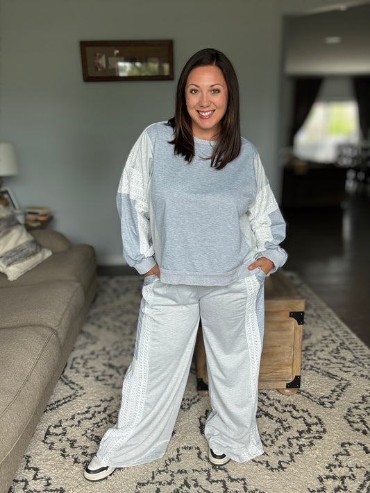Lounging in Lace Grey Set