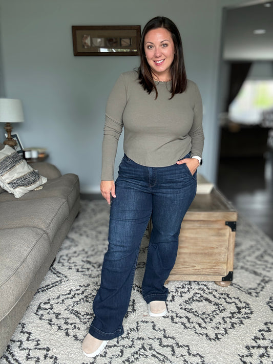 Marty High Waist Trouser Wide Leg Judy Blue Jeans