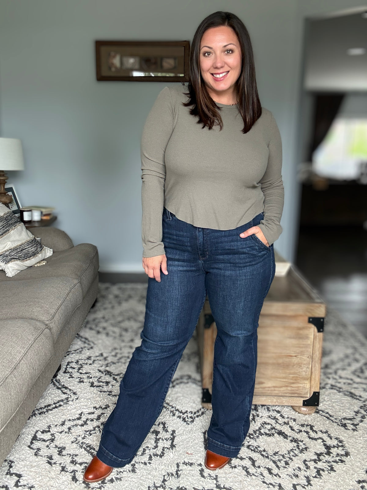 Marty High Waist Trouser Wide Leg Judy Blue Jeans