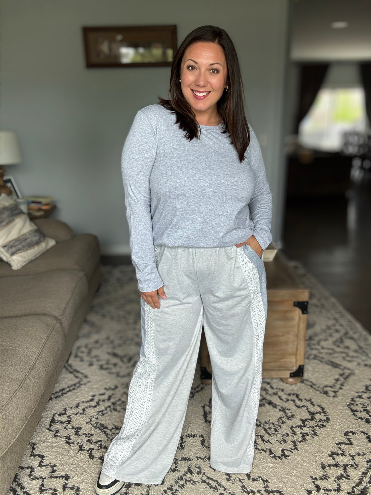 Lounging in Lace Grey Set