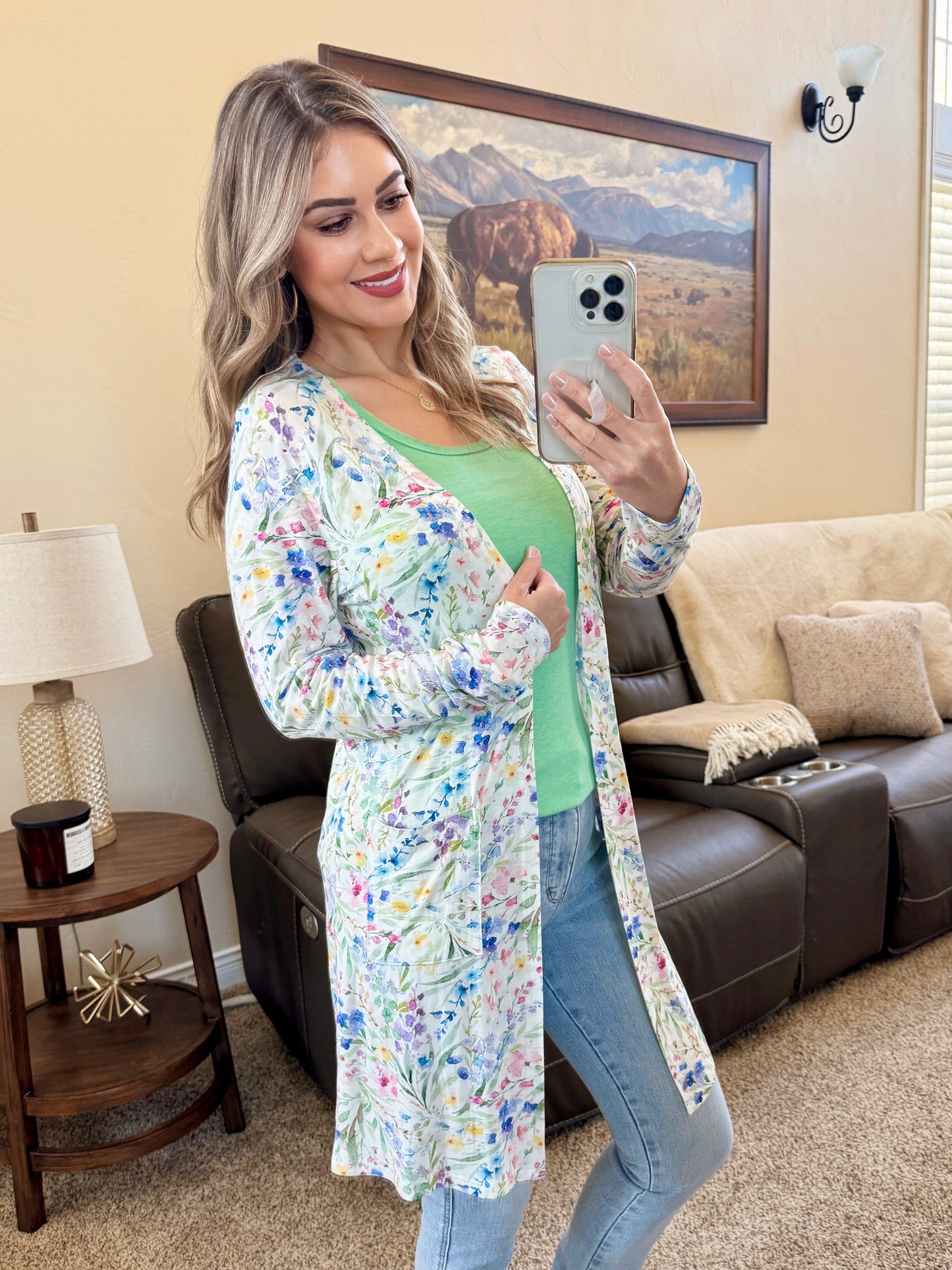 Michelle Mae  Classic Cardigan - Cottage Floral