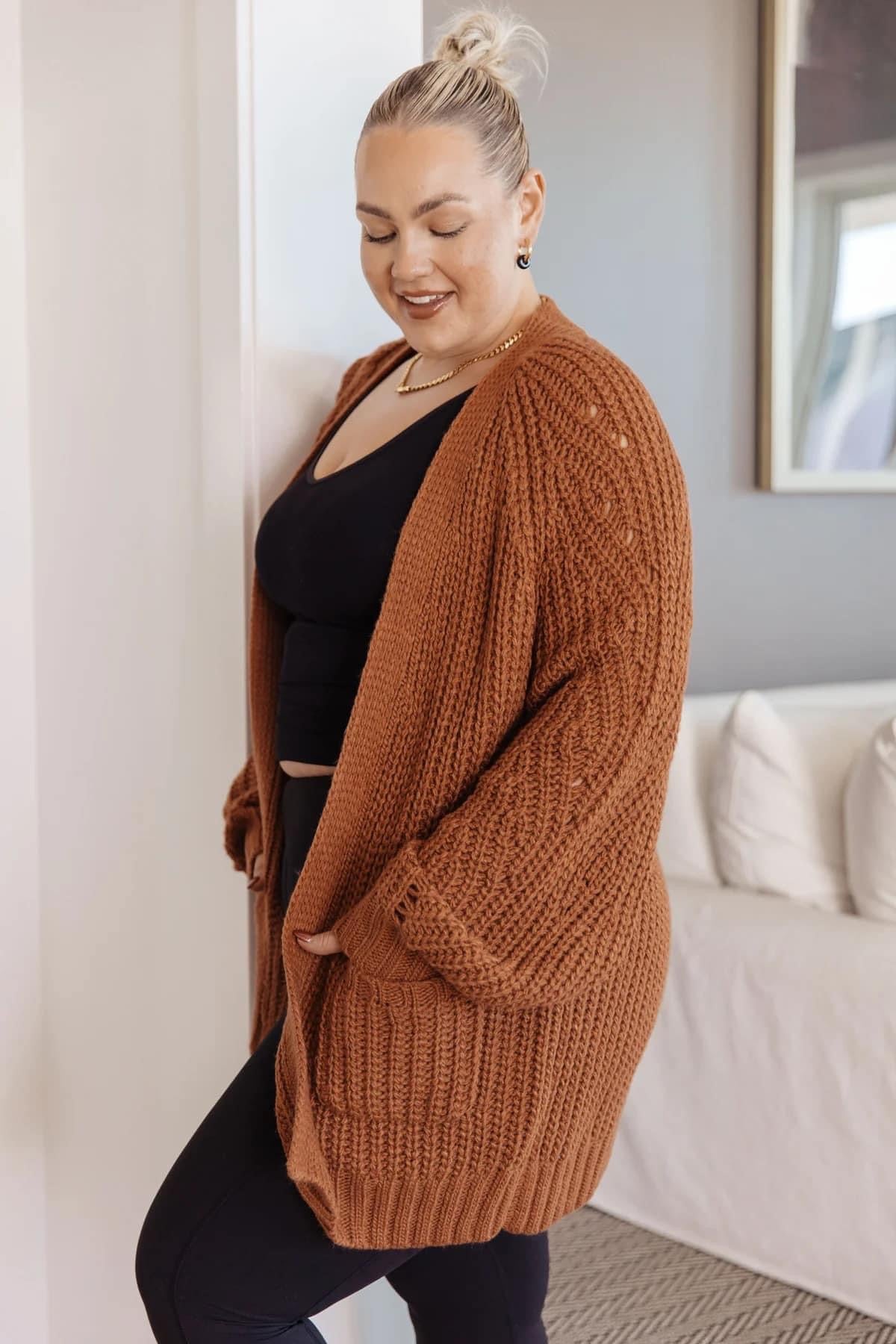 Maybe Monday Cardigan in Chestnut