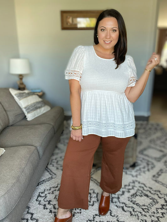 Magic Wide Leg Crop Pants in Rust