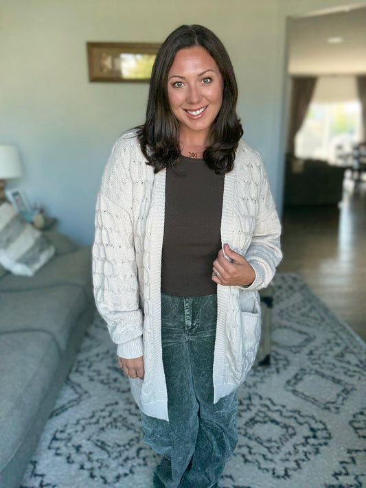 Laugh Airily Cable Knit Cardigan