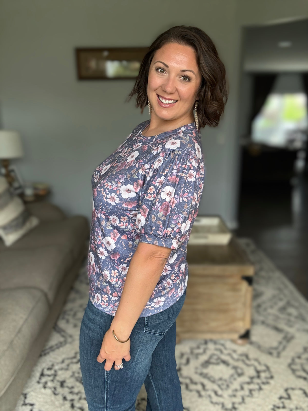 Michelle Mae Katie Cozy Top - Blushwood Floral