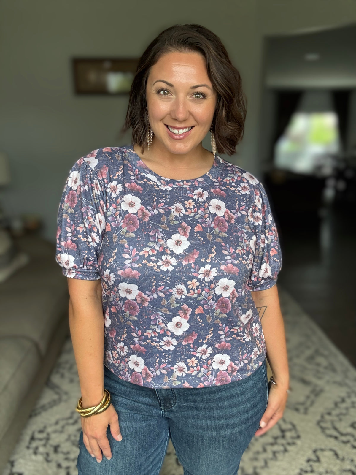 Michelle Mae Katie Cozy Top - Blushwood Floral