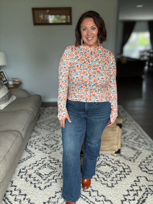 Emmy High Waist Tummy Control Boy Bootcut Jean with Welt Pockets
