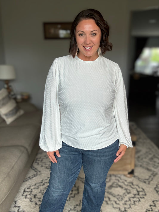 Michelle Mae Miranda Dot Top - White