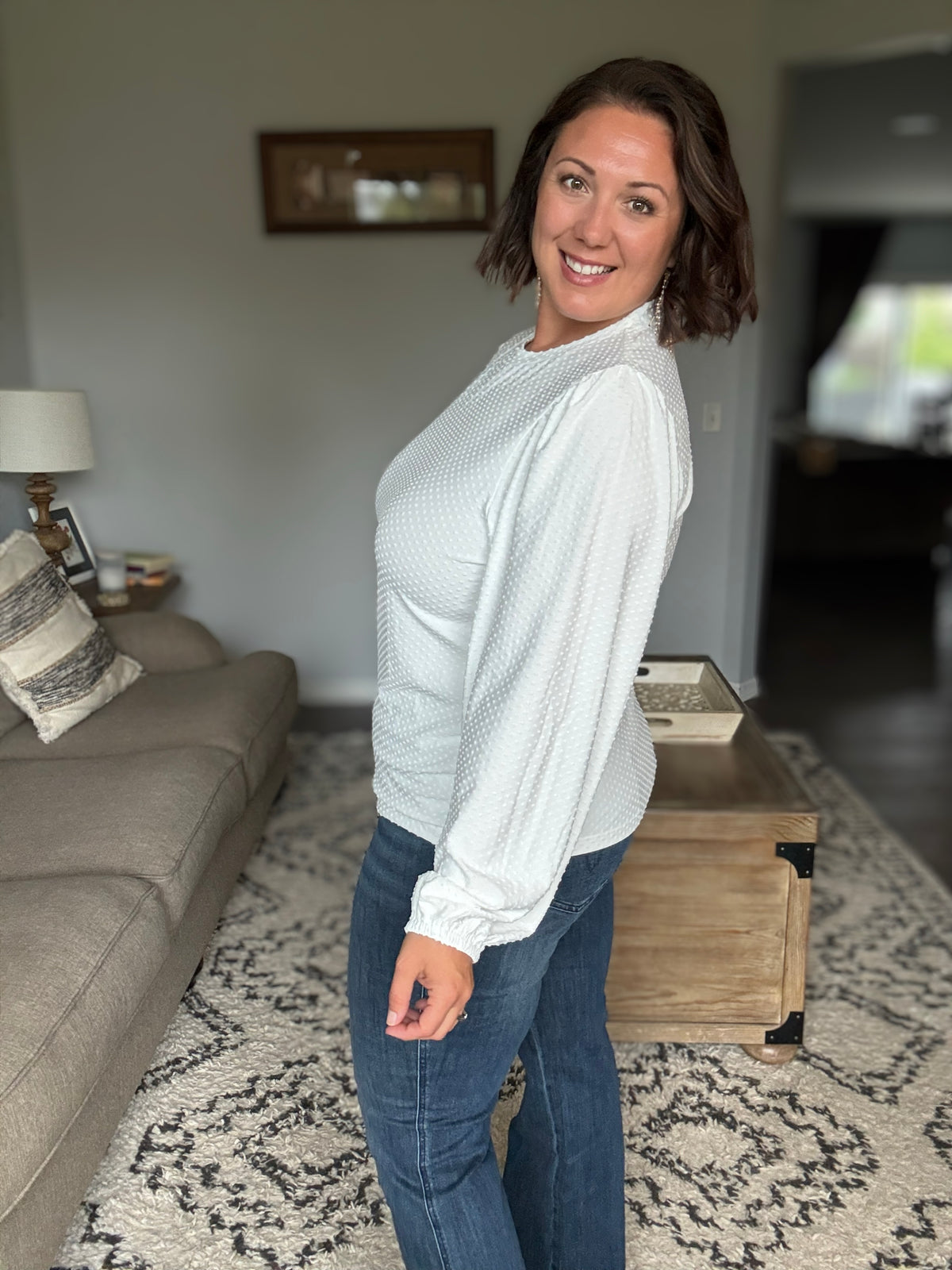 Michelle Mae Miranda Dot Top - White