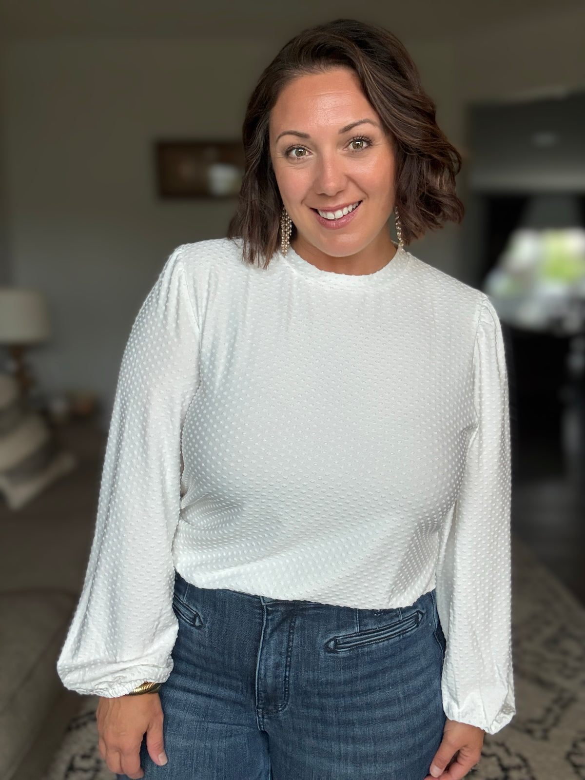 Michelle Mae Miranda Dot Top - White
