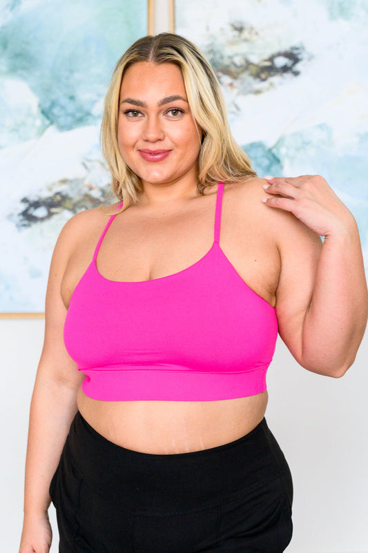 Pump Up the Jam Tank Bra in Sonic Pink