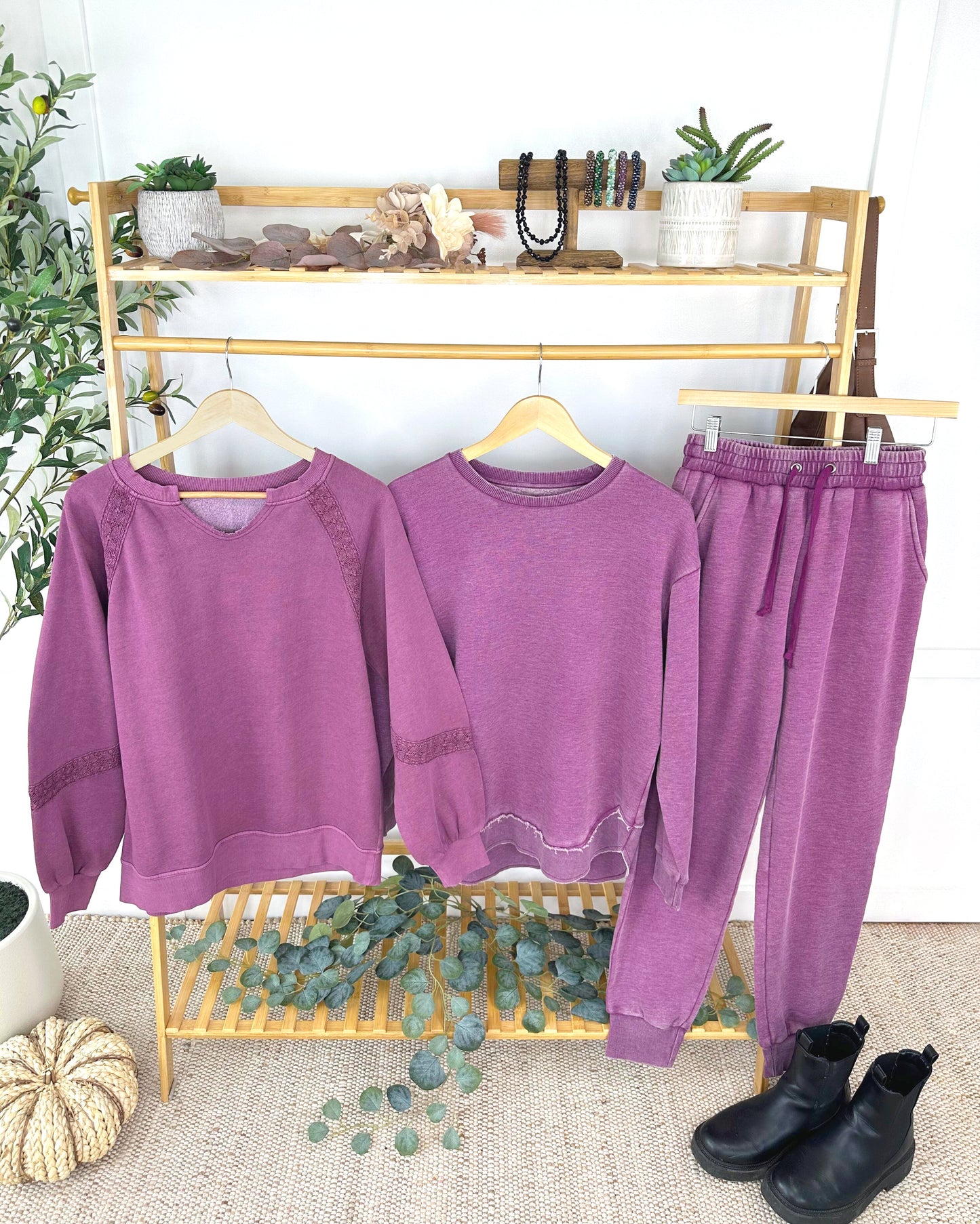 Michelle Mae Vintage Wash Pullover - Purple
