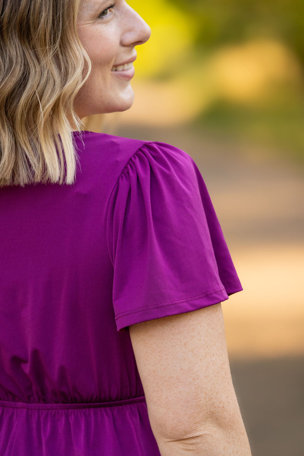 IN STOCK Emery Ruffle Top - Purple