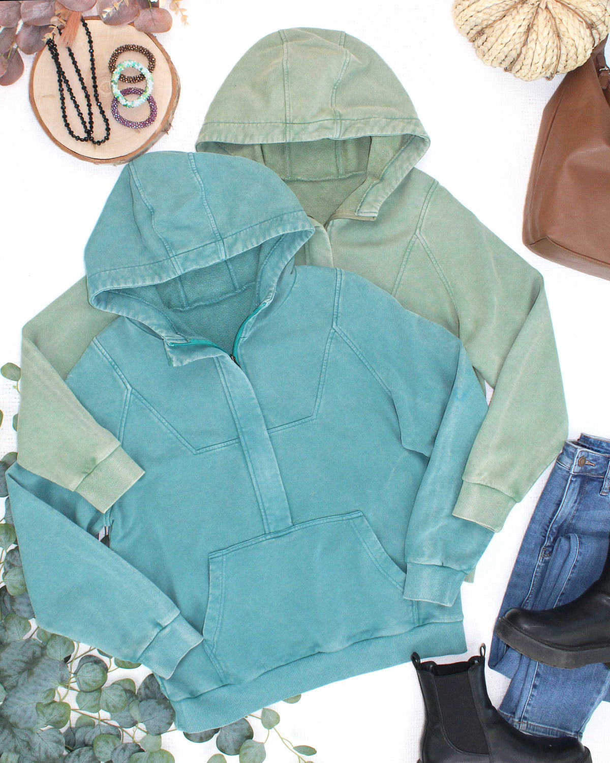 Michelle Mae Ryker Vintage Wash Hoodie- Olive