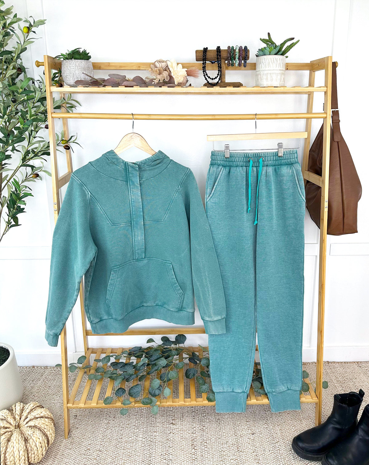 Michelle Mae Ryker Vintage Wash Hoodie- Teal