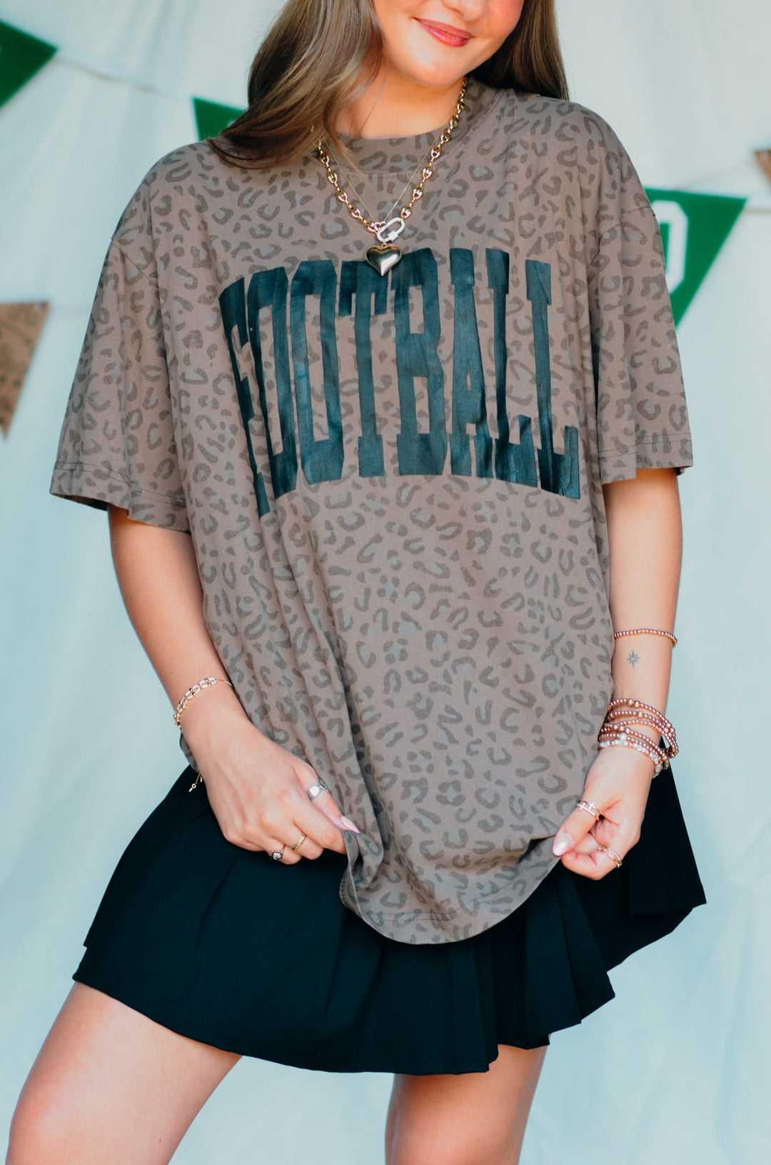 PREORDER: Football Brown Leopard Tee