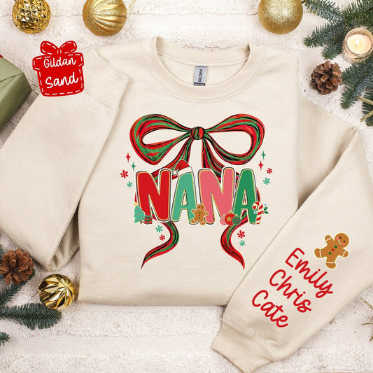 Preorder: Coquette Christmas Bow With Title Personalized SweatShirt