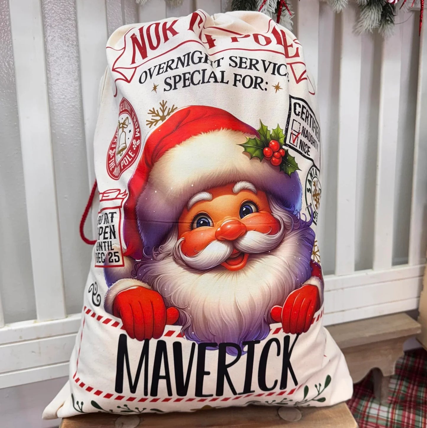 Preorder: Personalized Jolly Santa Santa Sack