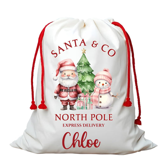 Preorder: Personalized Santa & Snowman Friends Christmas Sack