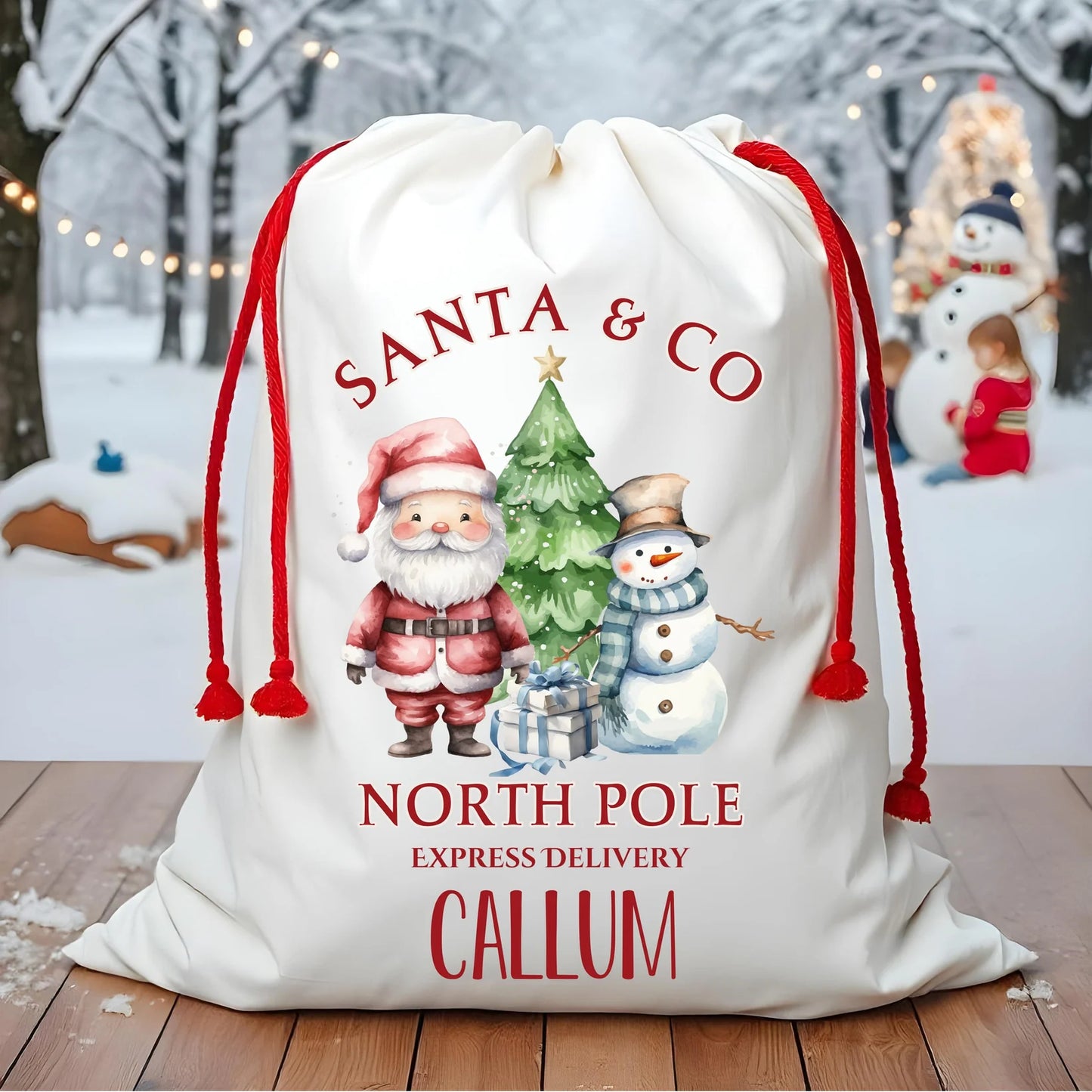 Preorder: Personalized Santa & Snowman Friends Christmas Sack