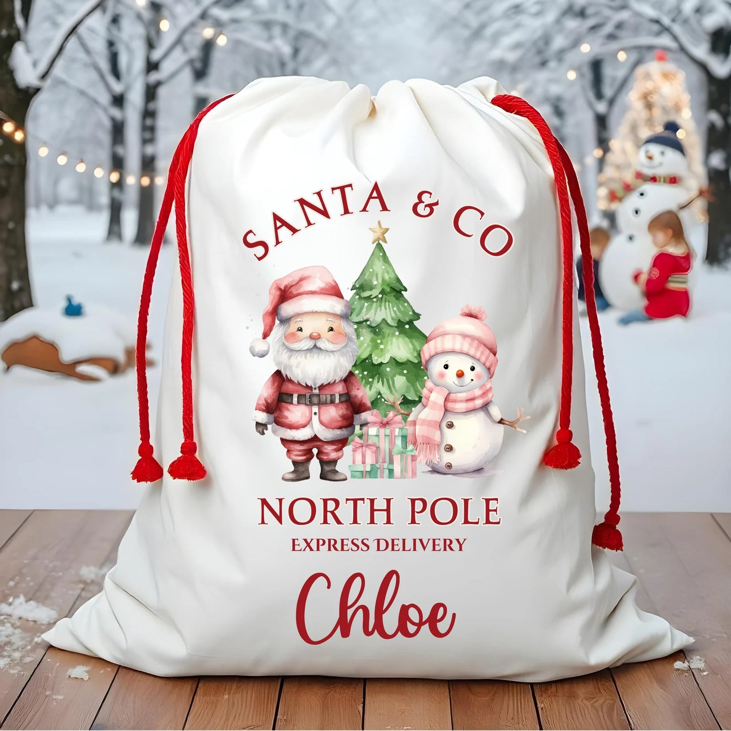 Preorder: Personalized Santa & Snowman Friends Christmas Sack