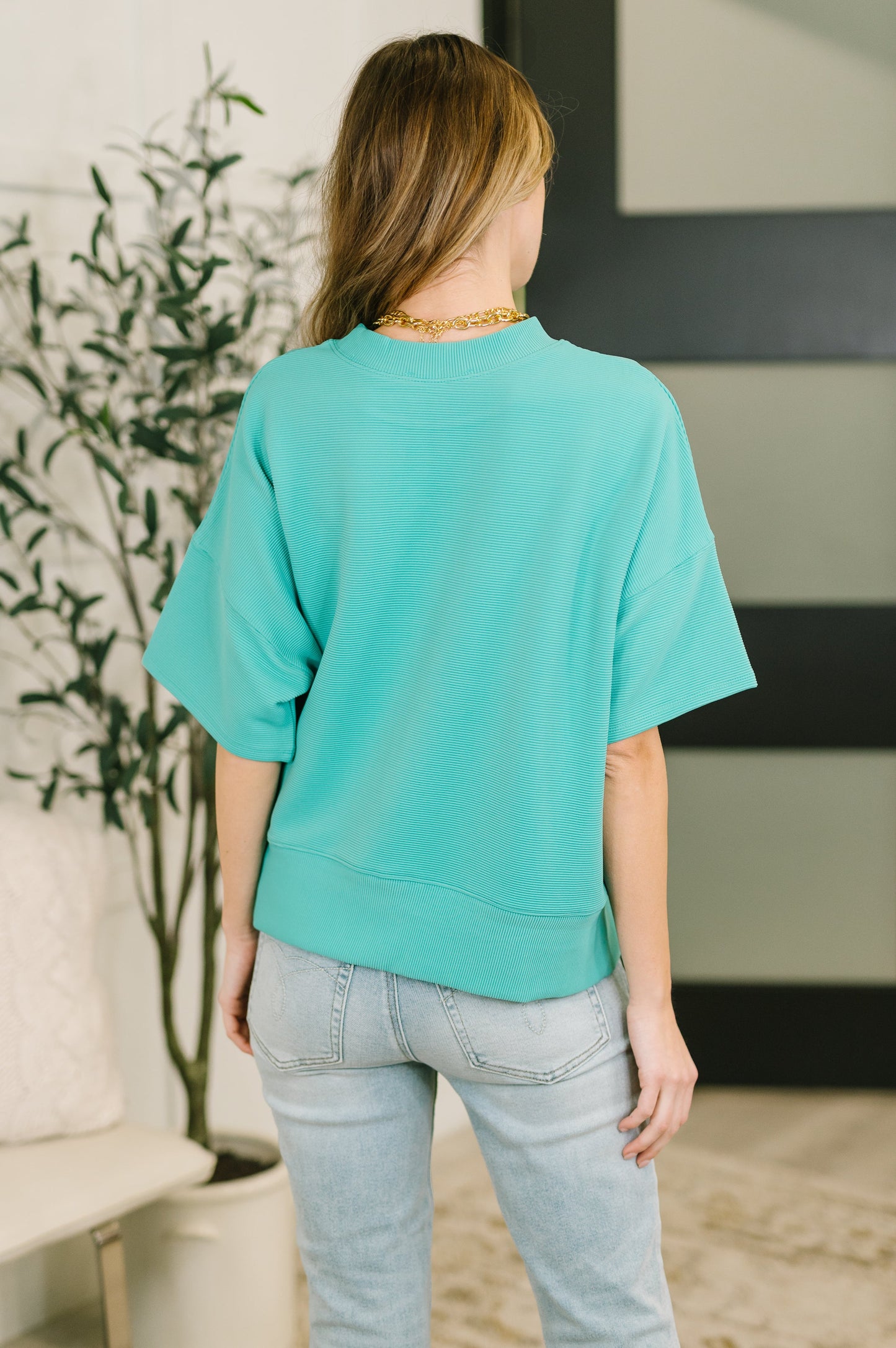 Sense of Clarity Boxy Top in Turquoise
