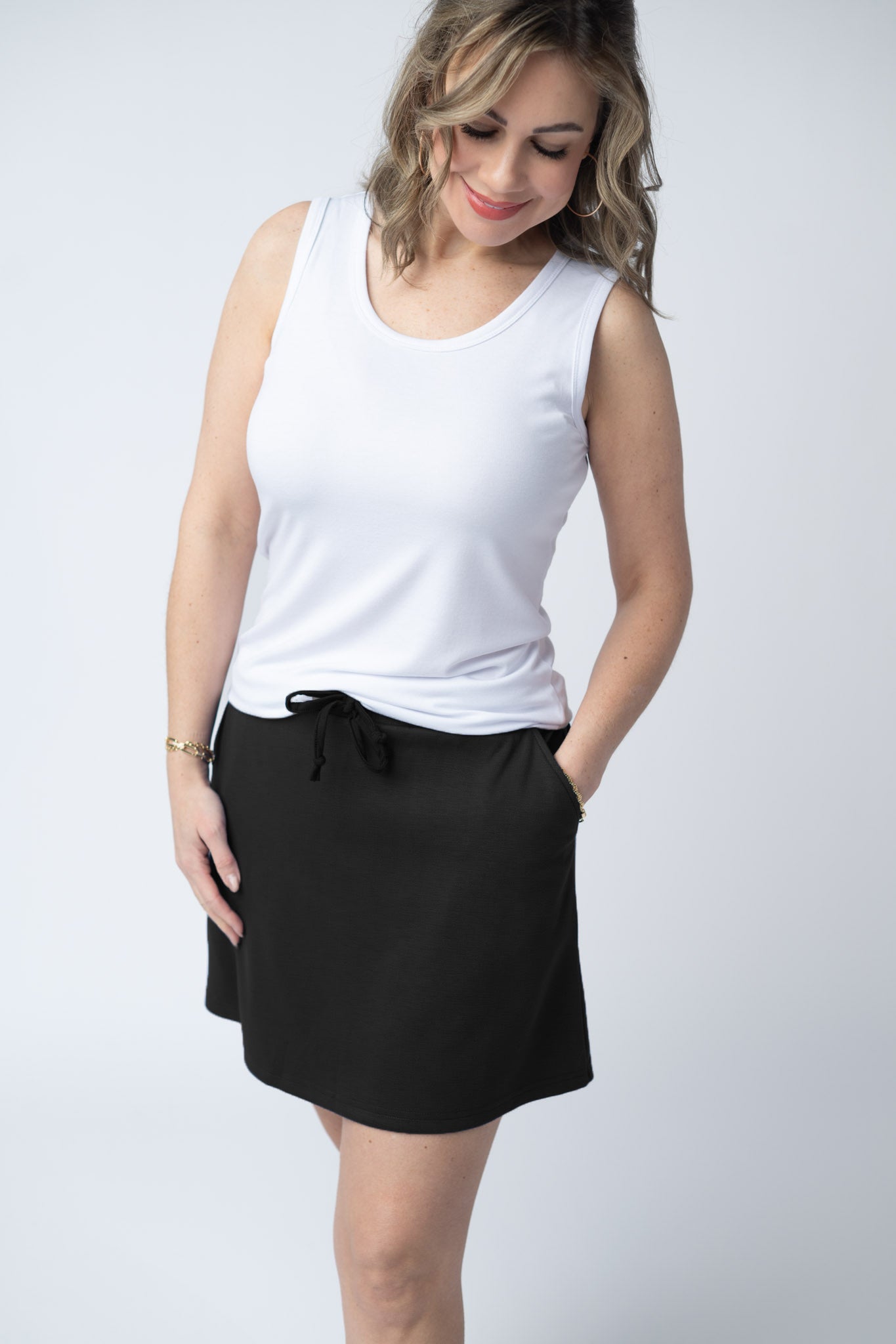 Michelle Mae Serena Luxe Skort - Black