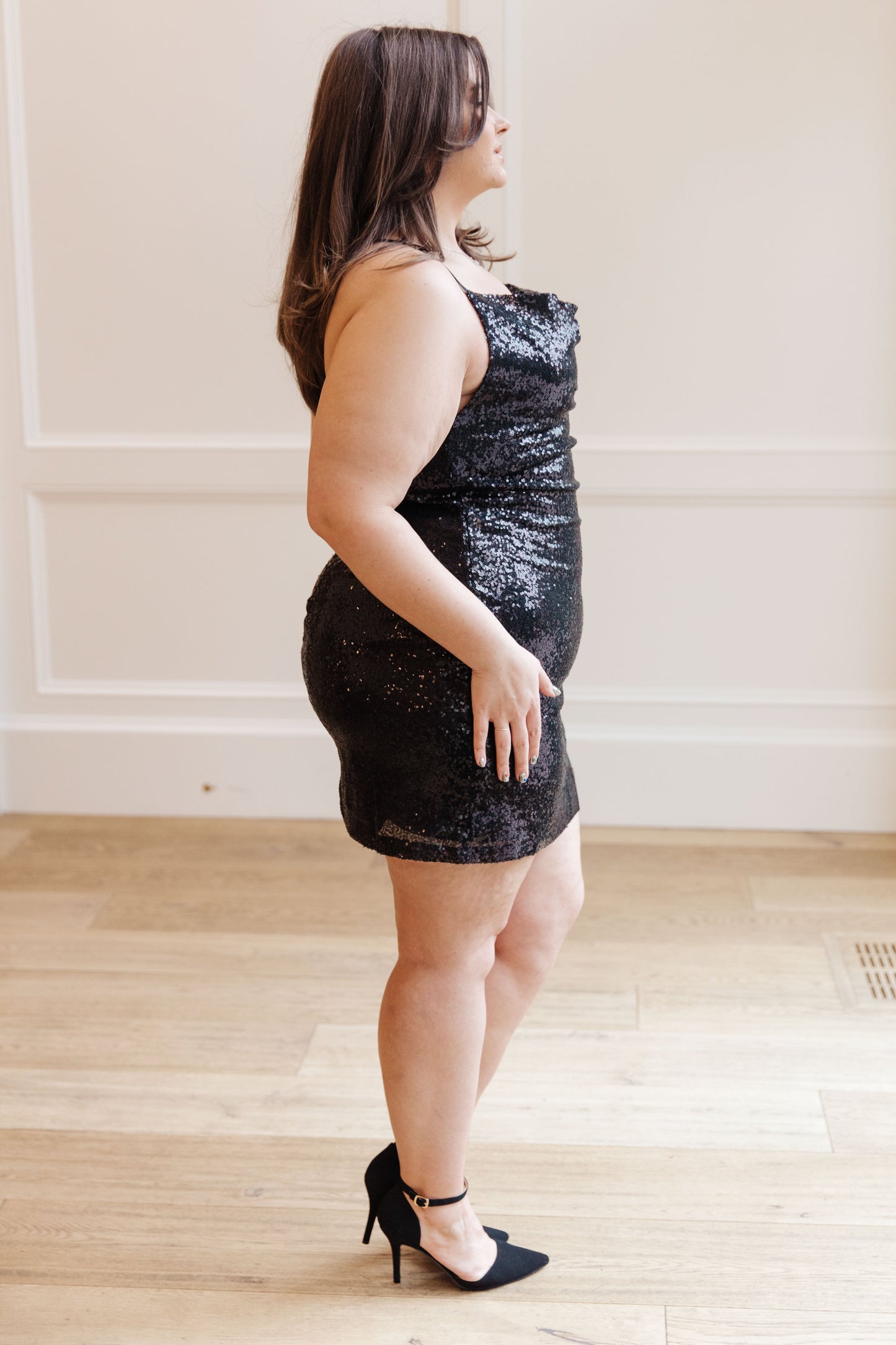Shining in Sequins Dress in Black