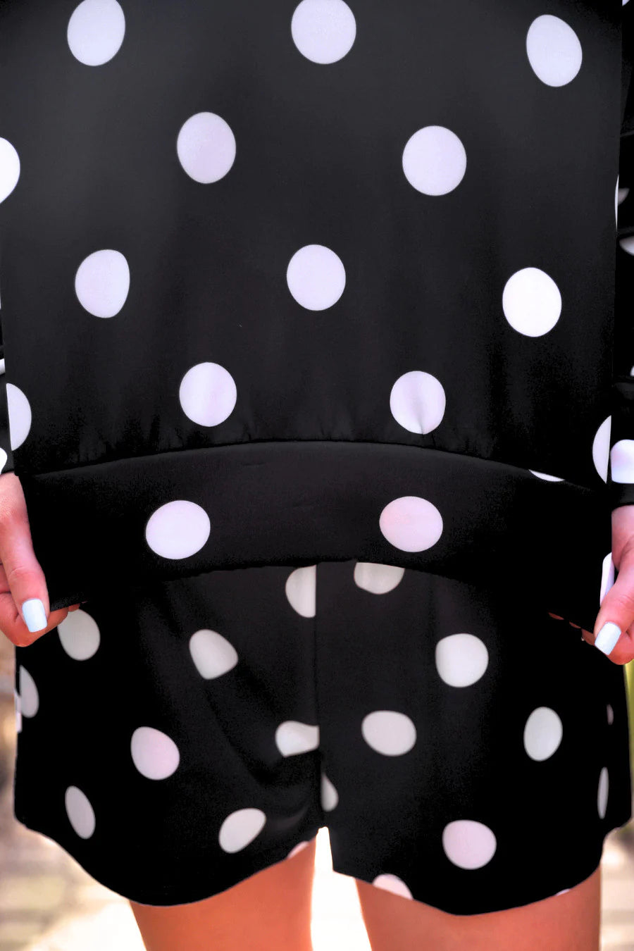 PREORDER: Jess Lea Luna Luxe Pullover Set- After Dark Polka Dot