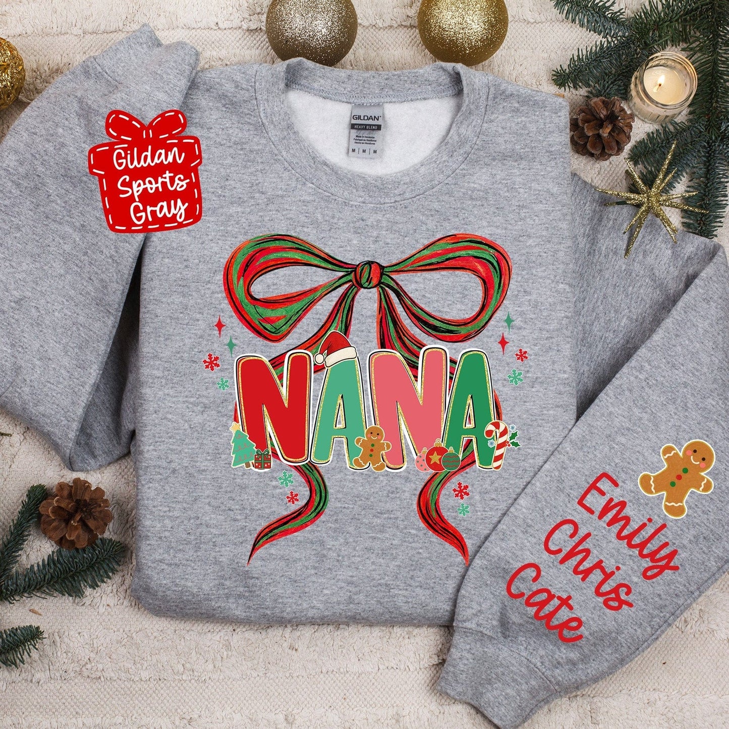 Preorder: Coquette Christmas Bow With Title Personalized SweatShirt
