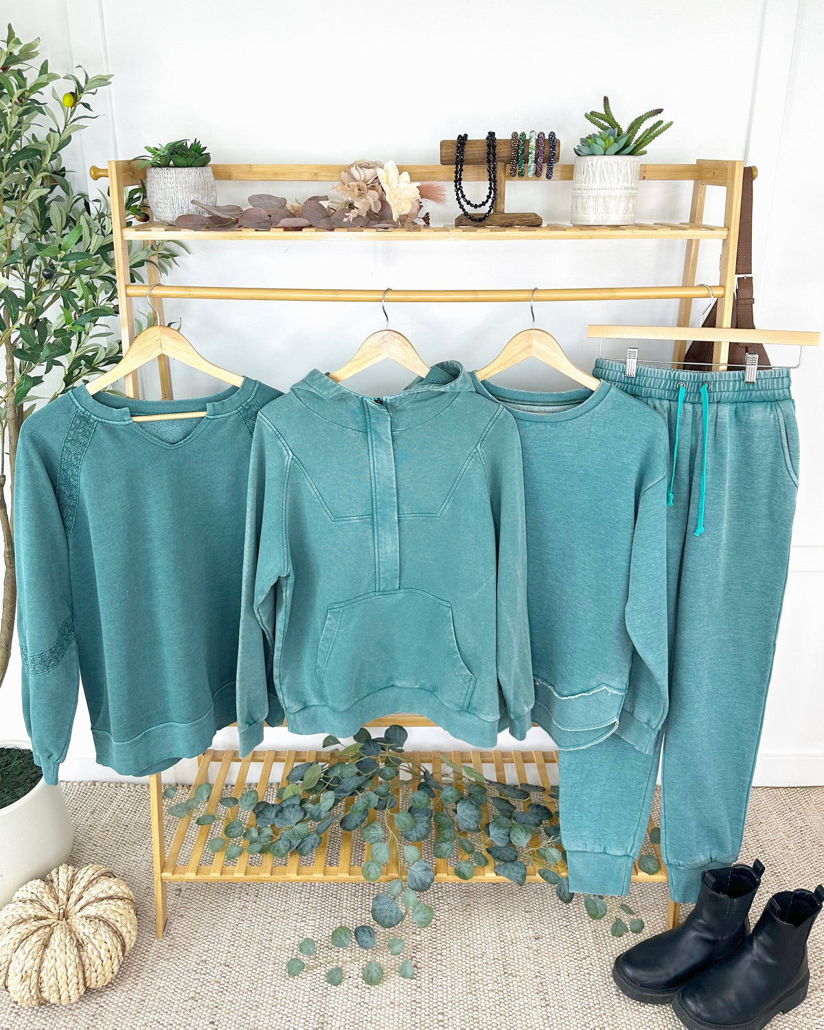 Michelle Mae Ryker Vintage Wash Hoodie- Teal