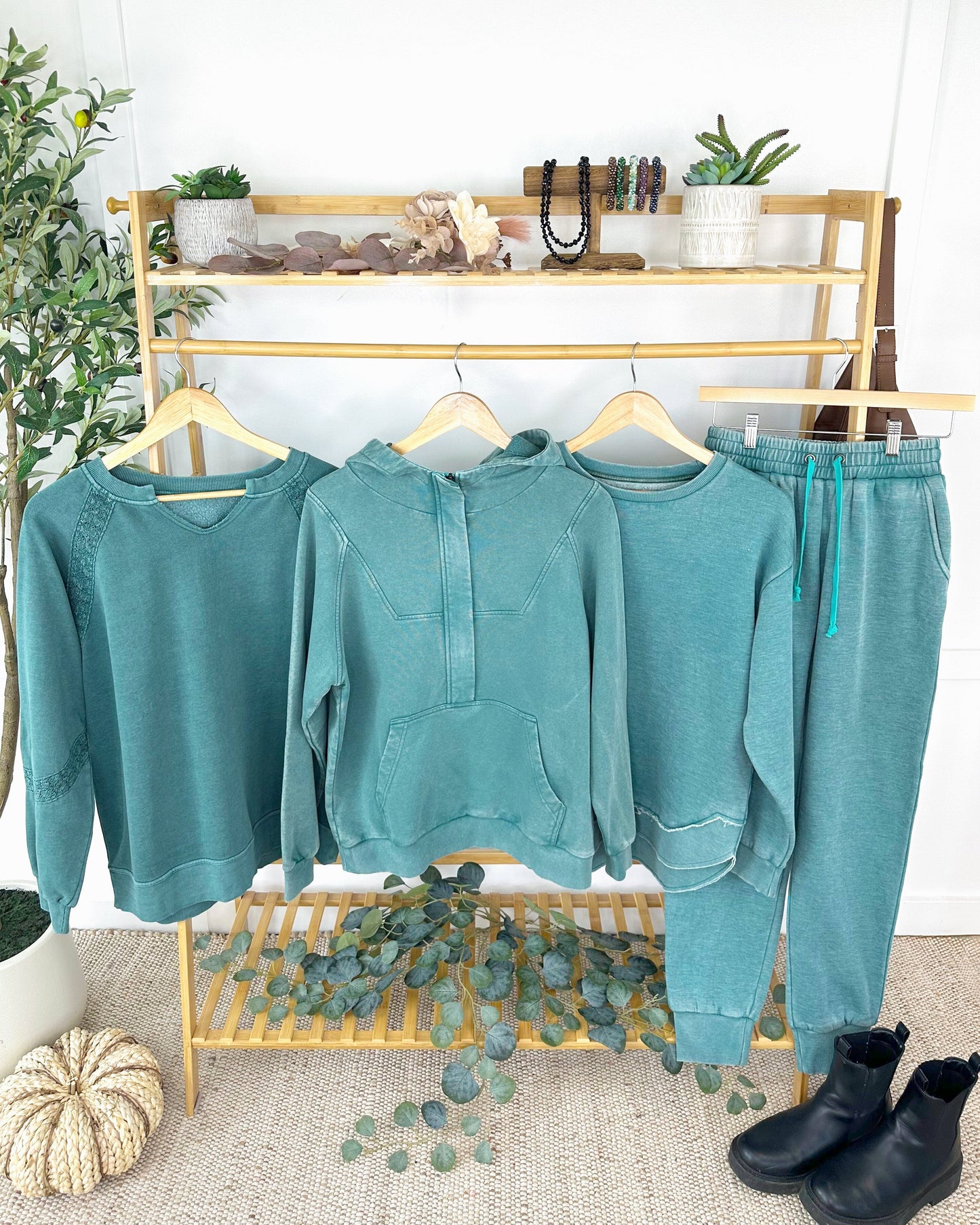 Michelle Mae Vintage Wash Joggers - Teal