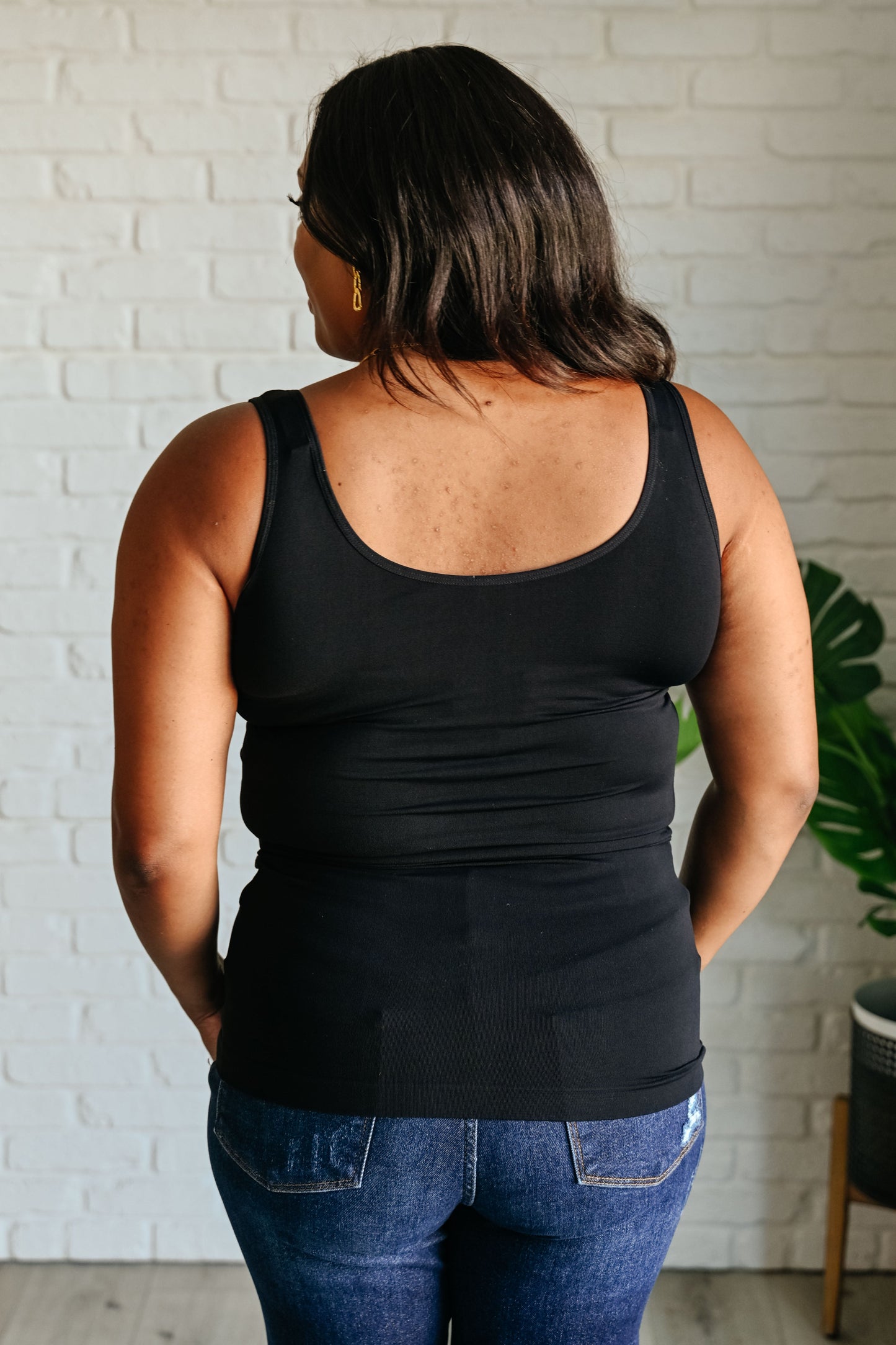 RESTOCK The Basics Reversible Longline Tank in Black