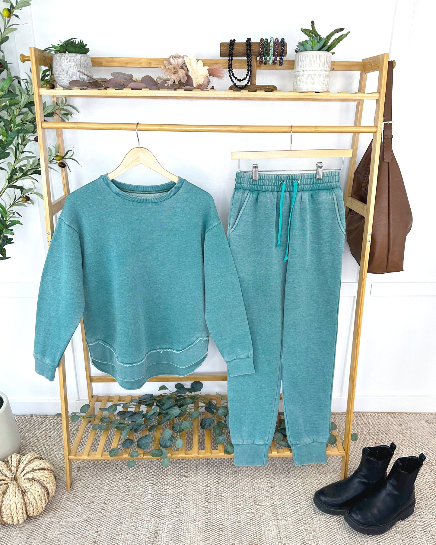 Michelle Mae Vintage Wash Pullover - Teal
