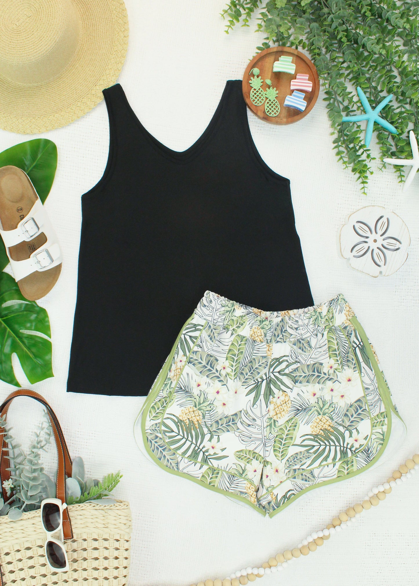 Michelle Mae Vera V Neck Tank - Black