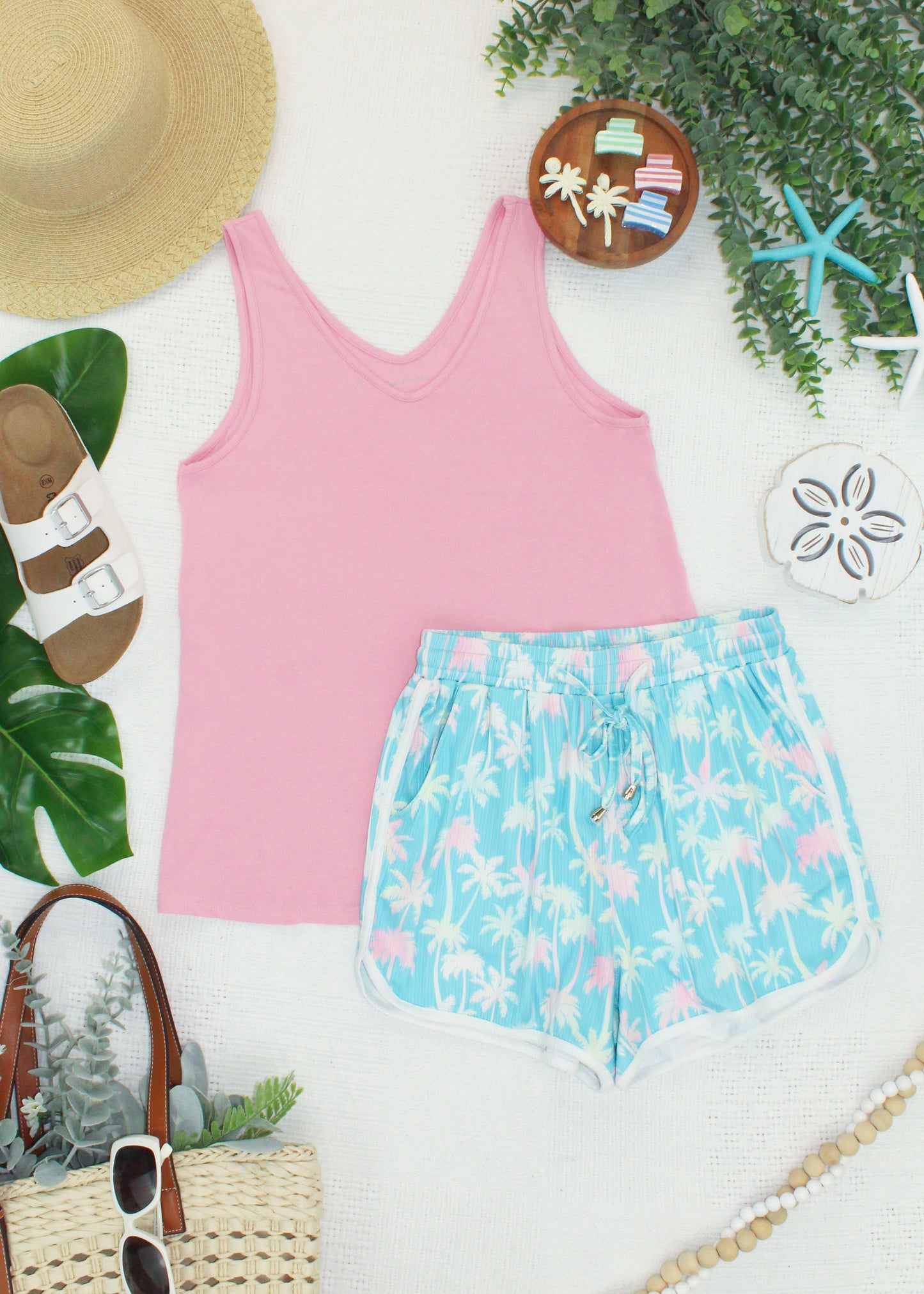 Michelle Mae Vera V Neck Tank - Pink