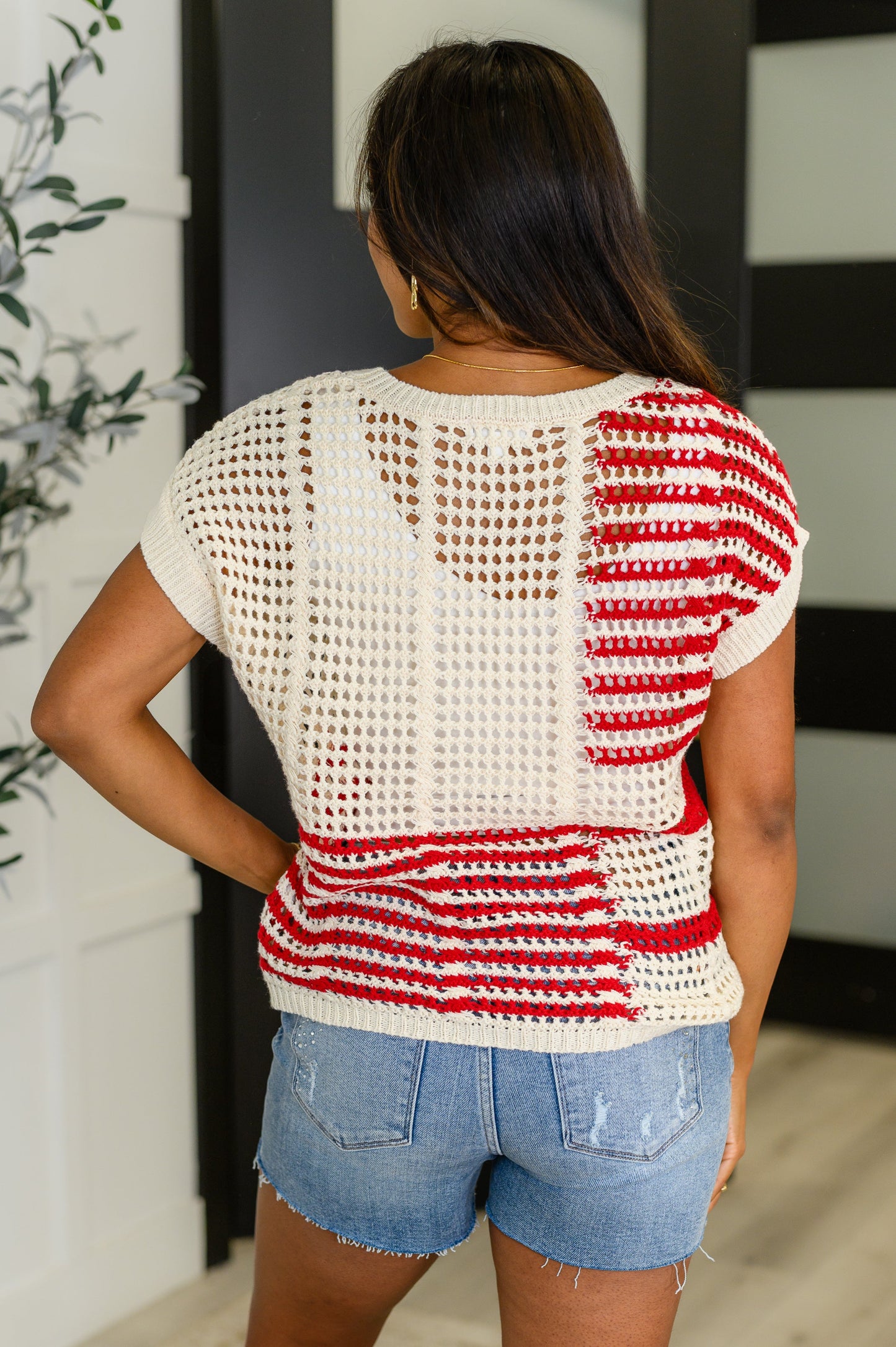 Vibes Don't Lie Net Short Sleeve Top