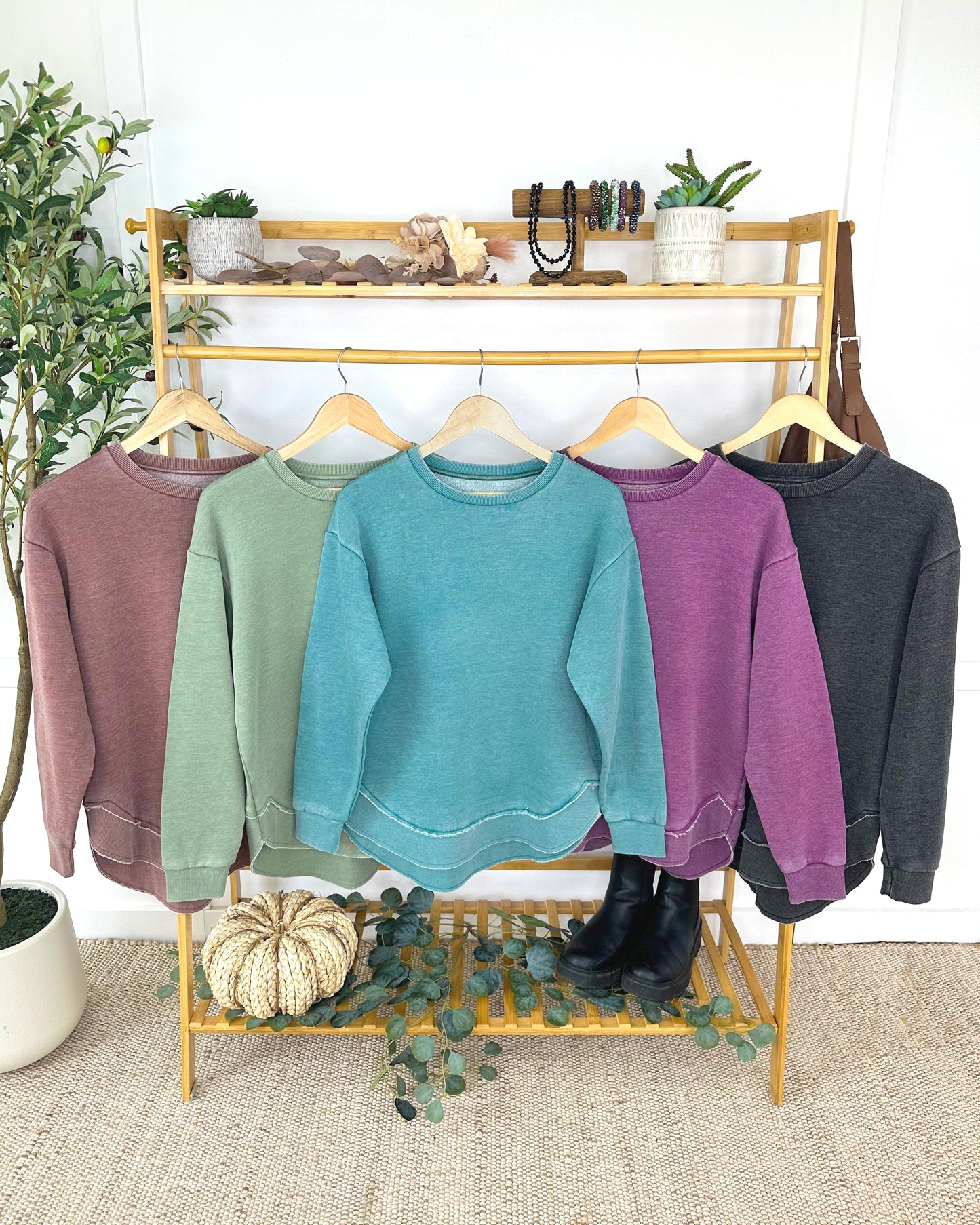 Michelle Mae Vintage Wash Pullover - Purple