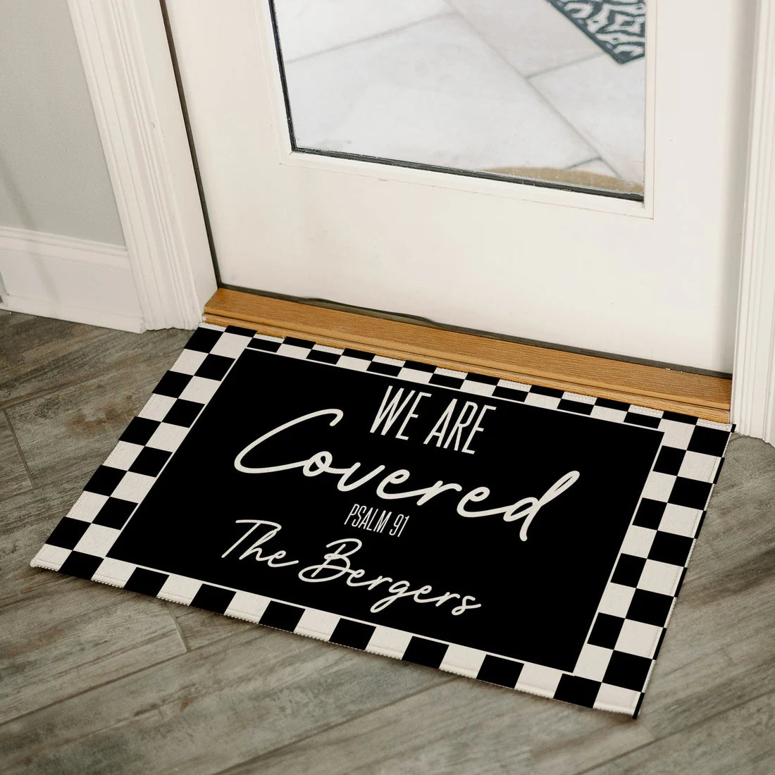 Preorder: Personalized  Psalm 91 We Are Covered Doormat