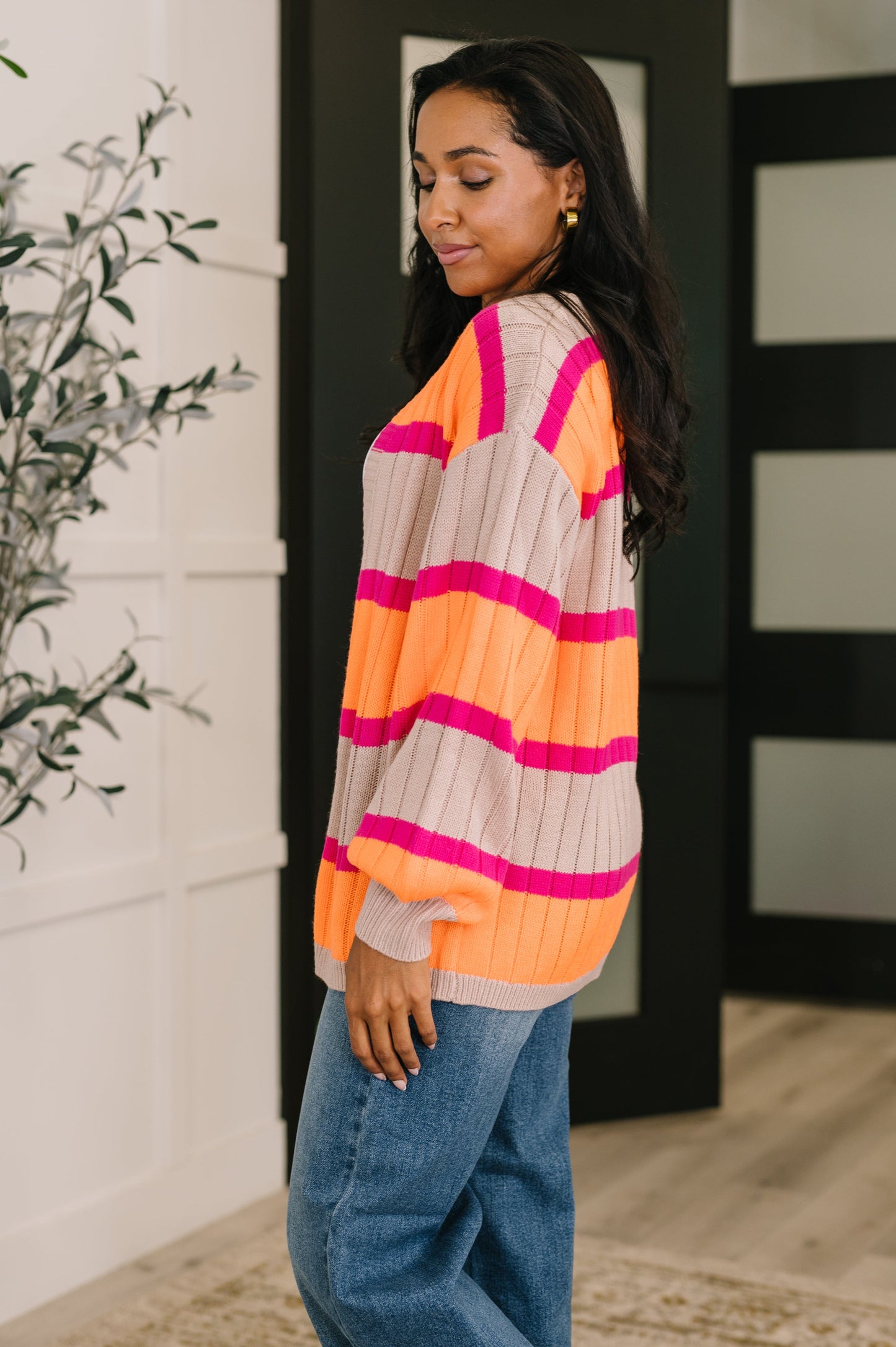 Your Opinion Matters Striped Cardigan