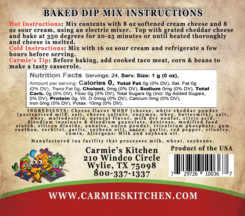 Carmie's Dip Mix - Baked Enchilada Dip