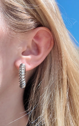 PREORDER Sis Kiss Spiral Hoops in Gold or Silver (Water Resistant)