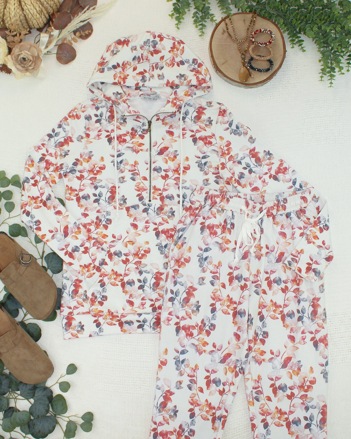 Michelle Mae HalfZip Hoodie - Autumn Watercolor